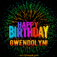 New Bursting with Colors Happy Birthday Gwendolyn GIF and Video with Music