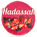 Happy Birthday Cake with Name Hadassah - Free Download