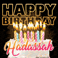Hadassah - Animated Happy Birthday Cake GIF Image for WhatsApp