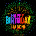 New Bursting with Colors Happy Birthday Hagen GIF and Video with Music