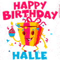 Funny Happy Birthday Halle GIF