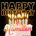 Hamilton - Animated Happy Birthday Cake GIF for WhatsApp