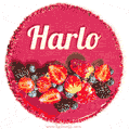 Happy Birthday Cake with Name Harlo - Free Download