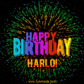 New Bursting with Colors Happy Birthday Harlo GIF and Video with Music