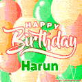 Happy Birthday Image for Harun. Colorful Birthday Balloons GIF Animation.