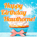 Happy Birthday, Hawthorne! Elegant cupcake with a sparkler.