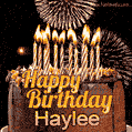 Chocolate Happy Birthday Cake for Haylee (GIF)