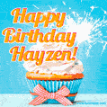 Happy Birthday, Hayzen! Elegant cupcake with a sparkler.