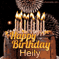 Chocolate Happy Birthday Cake for Heily (GIF)