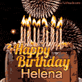 Chocolate Happy Birthday Cake for Helena (GIF)