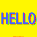 Hello - iridescent rainbow colored text gif