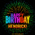New Bursting with Colors Happy Birthday Hendrick GIF and Video with Music