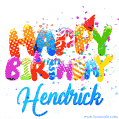Happy Birthday Hendrick - Creative Personalized GIF With Name