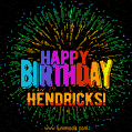 New Bursting with Colors Happy Birthday Hendricks GIF and Video with Music