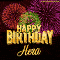 Wishing You A Happy Birthday, Hera! Best fireworks GIF animated greeting card.
