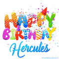 Happy Birthday Hercules - Creative Personalized GIF With Name