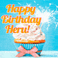 Happy Birthday, Heru! Elegant cupcake with a sparkler.