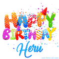 Happy Birthday Heru - Creative Personalized GIF With Name
