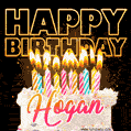 Hogan - Animated Happy Birthday Cake GIF for WhatsApp