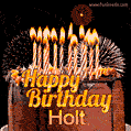 Chocolate Happy Birthday Cake for Holt (GIF)