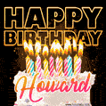 Howard - Animated Happy Birthday Cake GIF for WhatsApp