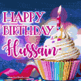 Happy Birthday Hussain - Lovely Animated GIF