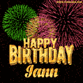 Wishing You A Happy Birthday, Iann! Best fireworks GIF animated greeting card.