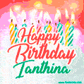 Happy Birthday GIF for Ianthina with Birthday Cake and Lit Candles