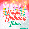 Happy Birthday GIF for Ibbie with Birthday Cake and Lit Candles