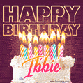Ibbie - Animated Happy Birthday Cake GIF Image for WhatsApp