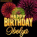 Wishing You A Happy Birthday, Ibolya! Best fireworks GIF animated greeting card.