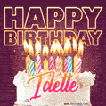 Idette - Animated Happy Birthday Cake GIF Image for WhatsApp