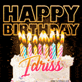 Idriss - Animated Happy Birthday Cake GIF for WhatsApp