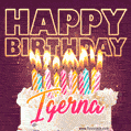 Igerna - Animated Happy Birthday Cake GIF Image for WhatsApp