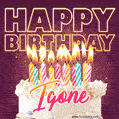 Igone - Animated Happy Birthday Cake GIF Image for WhatsApp