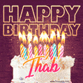 Ihab - Animated Happy Birthday Cake GIF Image for WhatsApp
