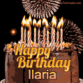 Chocolate Happy Birthday Cake for Ilaria (GIF)