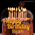Chocolate Happy Birthday Cake for Ilijah (GIF)