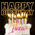 Iliza - Animated Happy Birthday Cake GIF Image for WhatsApp