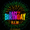 New Bursting with Colors Happy Birthday Illa GIF and Video with Music