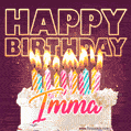 Imma - Animated Happy Birthday Cake GIF Image for WhatsApp