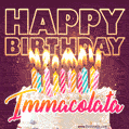 Immacolata - Animated Happy Birthday Cake GIF Image for WhatsApp