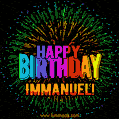 New Bursting with Colors Happy Birthday Immanuel GIF and Video with Music