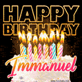 Immanuel - Animated Happy Birthday Cake GIF for WhatsApp