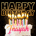 Inayah - Animated Happy Birthday Cake GIF Image for WhatsApp