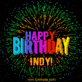 New Bursting with Colors Happy Birthday Indy GIF and Video with Music