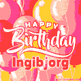 Happy Birthday Ingibjorg - Colorful Animated Floating Balloons Birthday Card