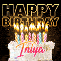 Iniya - Animated Happy Birthday Cake GIF Image for WhatsApp