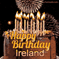 Chocolate Happy Birthday Cake for Ireland (GIF)