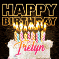 Irelyn - Animated Happy Birthday Cake GIF Image for WhatsApp